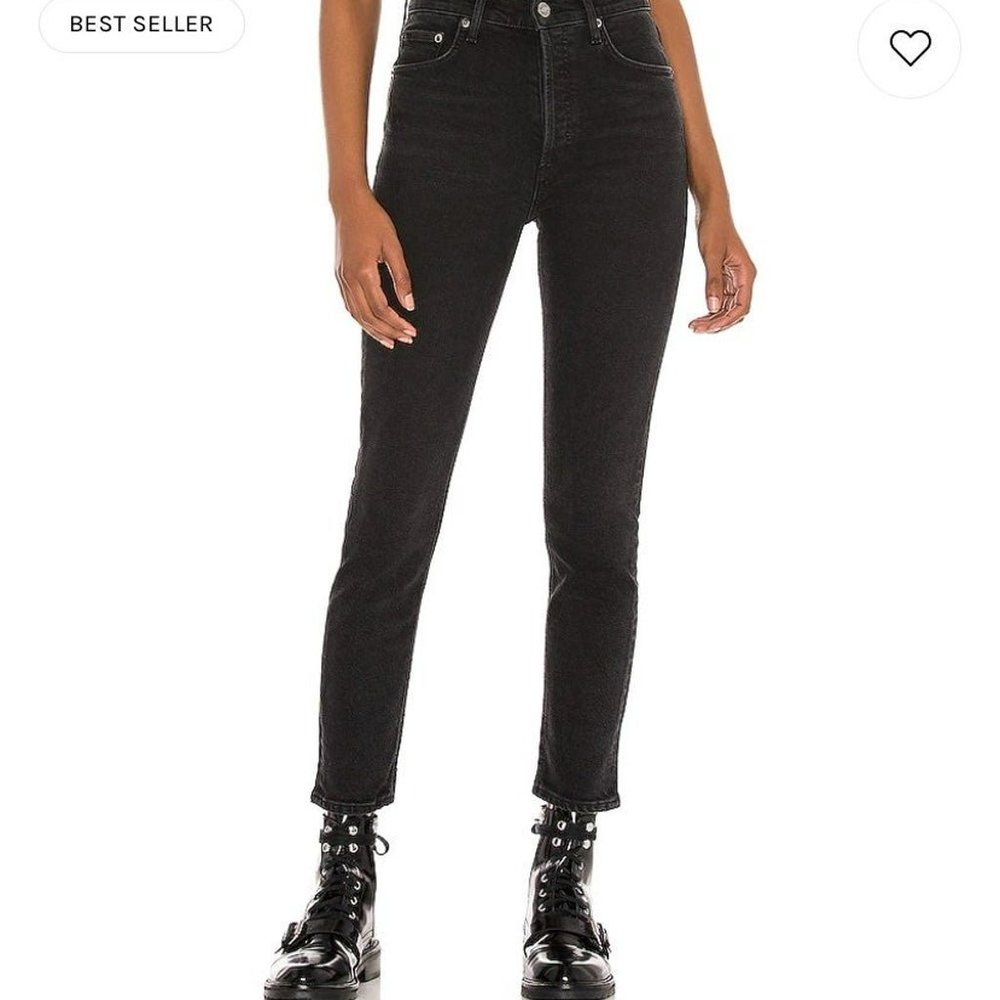 Agolde Nico High Rise Slim in Compilation Black Jean 30
